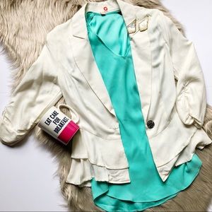 G by Guess Ruffle Blazer